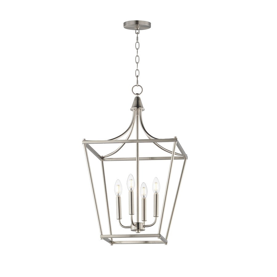 Maxim Lighting Clifton 4 Light 28" Single Pendant, Satin Nickel - 25314SN