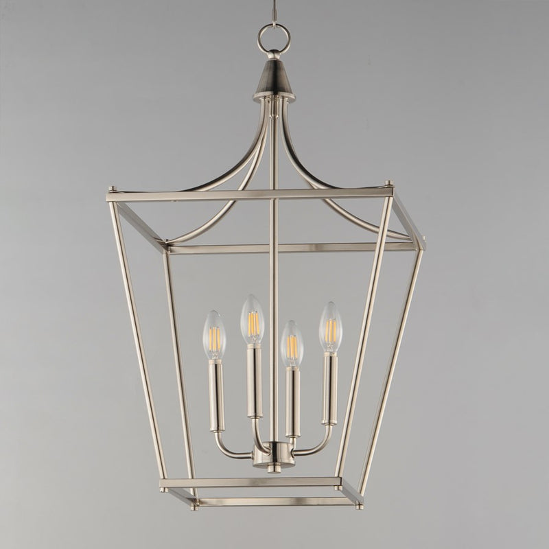 Maxim Lighting Clifton 4 Light 28" Single Pendant, Satin Nickel