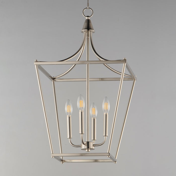 Maxim Lighting Clifton 4 Light 28" Single Pendant, Satin Nickel