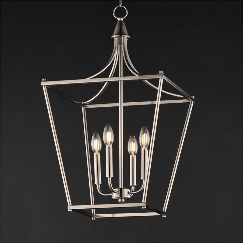 Maxim Lighting Clifton 4 Light 28" Single Pendant, Satin Nickel