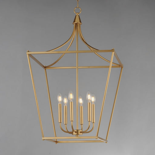 Maxim Lighting Clifton 6Lt 36" Single Pendant, Natural Aged Brass