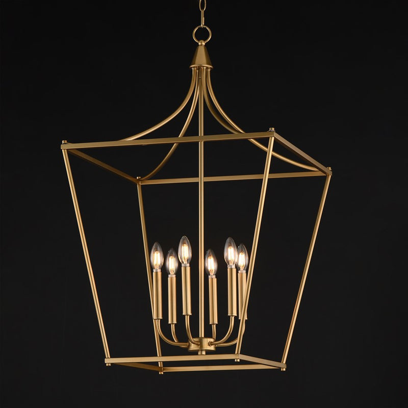 Maxim Lighting Clifton 6Lt 36" Single Pendant, Natural Aged Brass