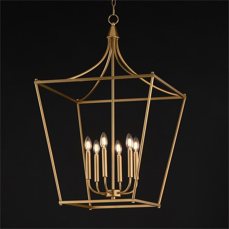 Maxim Lighting Clifton 6Lt 36" Single Pendant, Natural Aged Brass