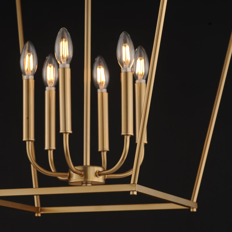 Maxim Lighting Clifton 6Lt 36" Single Pendant, Natural Aged Brass