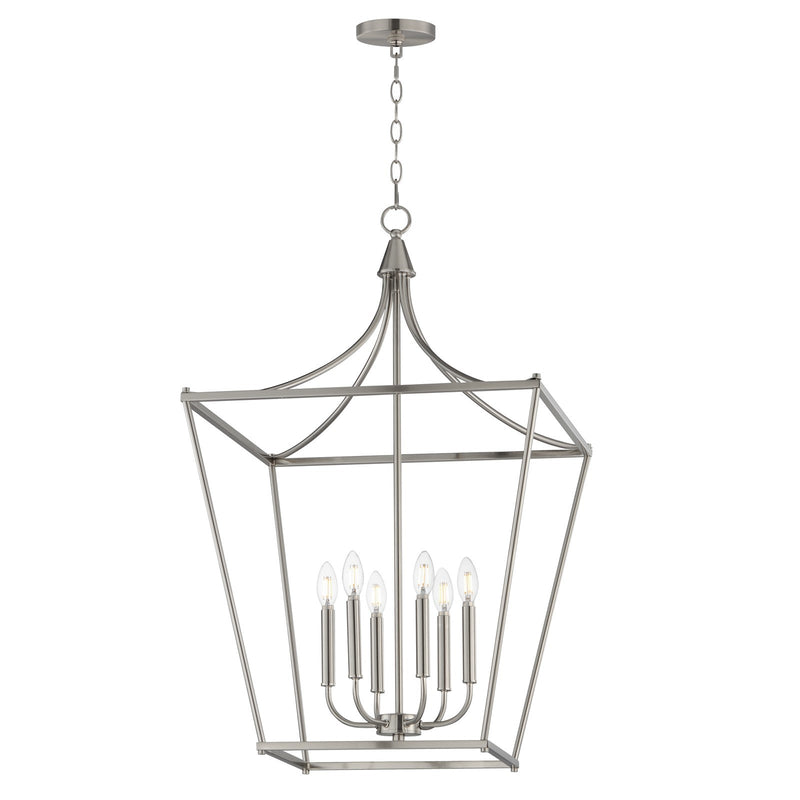 Maxim Lighting Clifton 6 Light 36" Single Pendant, Satin Nickel