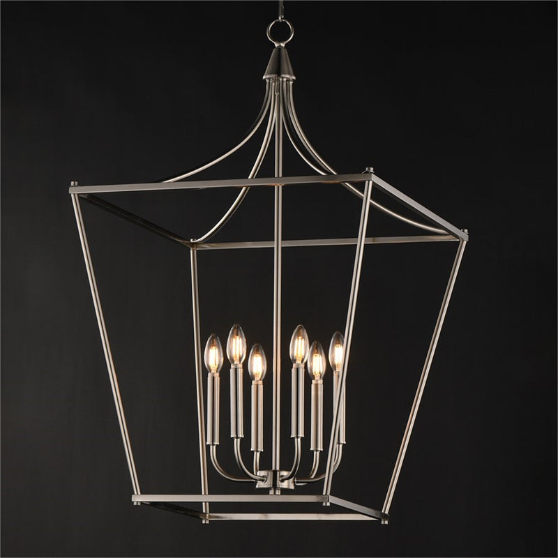 Maxim Lighting Clifton 6 Light 36" Single Pendant, Satin Nickel