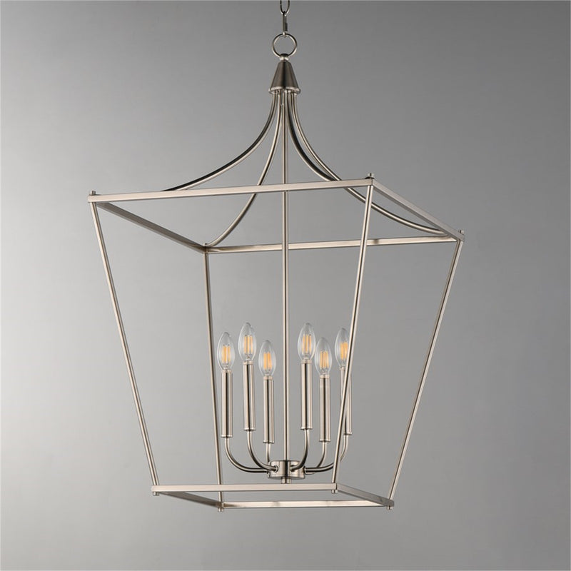 Maxim Lighting Clifton 6 Light 36" Single Pendant, Satin Nickel