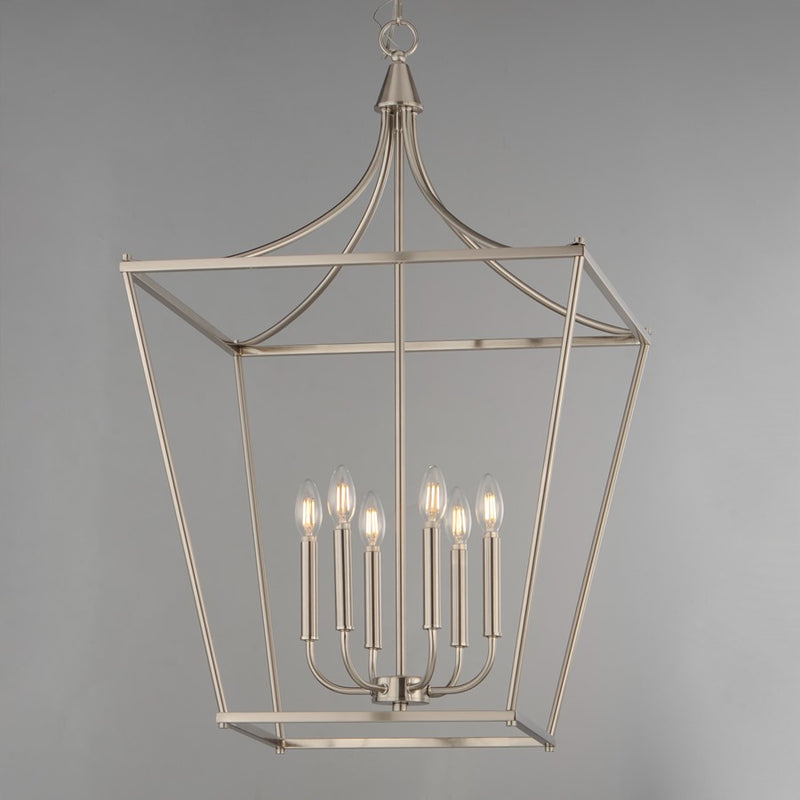 Maxim Lighting Clifton 6 Light 36" Single Pendant, Satin Nickel