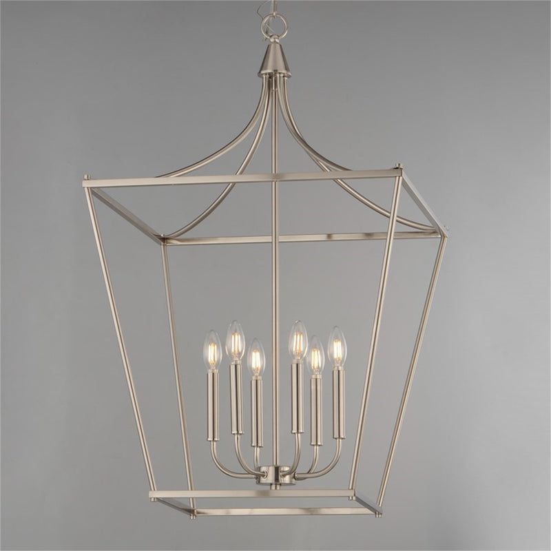 Maxim Lighting Clifton 6 Light 36" Single Pendant, Satin Nickel