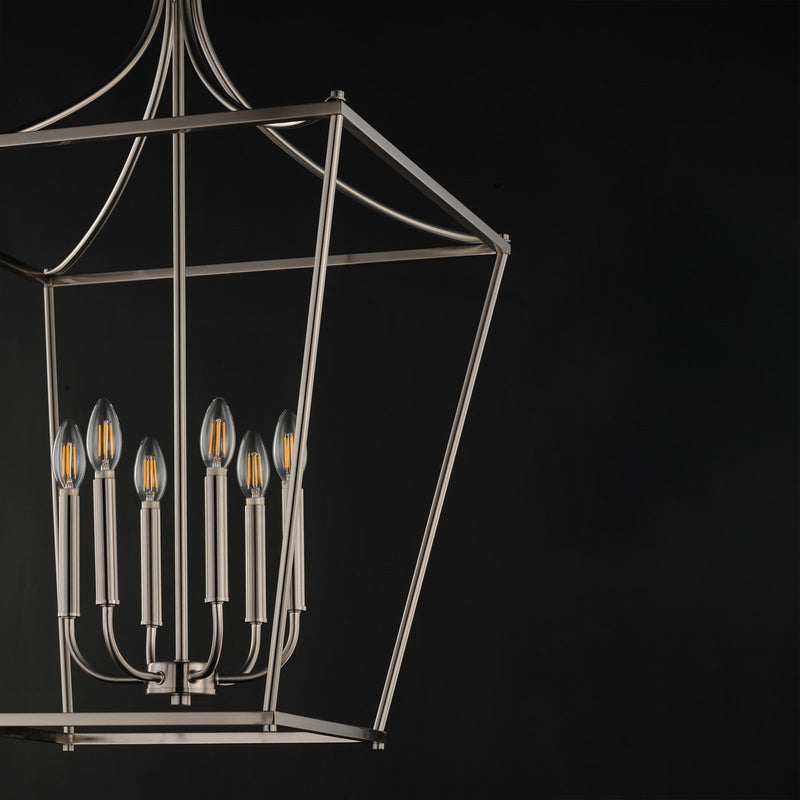Maxim Lighting Clifton 6 Light 36" Single Pendant, Satin Nickel