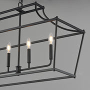 Maxim Lighting Clifton 48in 6-Light Linear Pendant | Traditional Black Steel | Kitchen Island & Dining Room | 48 x 13 x 22 in | Model 25317BK