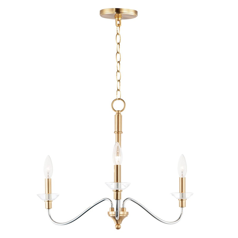 Maxim Lighting Clarion 3-Light Pendant, Polished Chrome/Brass