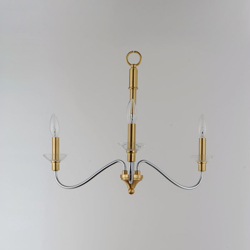 Maxim Lighting Clarion 3-Light Pendant, Polished Chrome/Brass