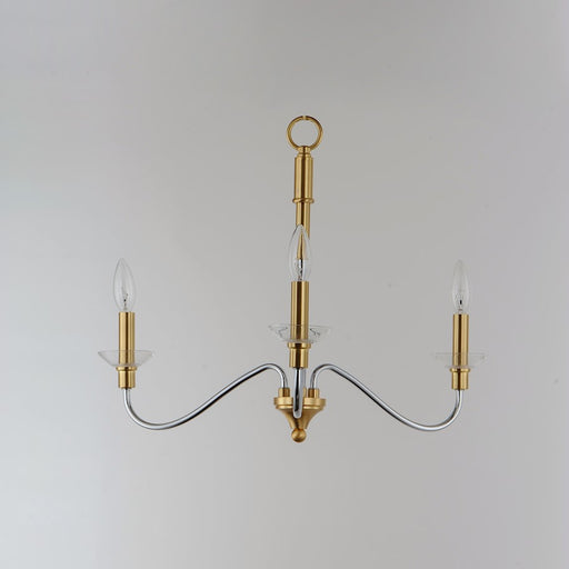 Maxim Lighting Clarion 3-Light Pendant, Polished Chrome/Brass