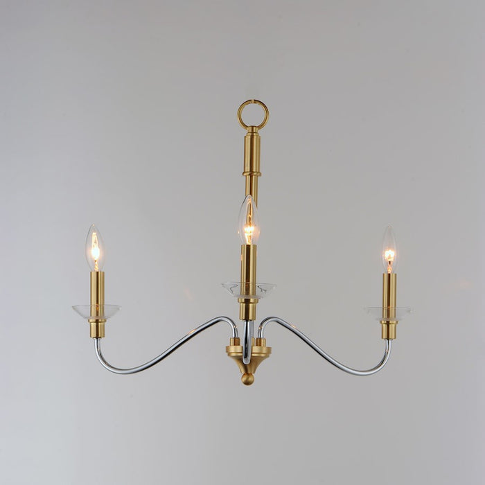 Maxim Lighting Clarion 3-Light Pendant, Polished Chrome/Brass