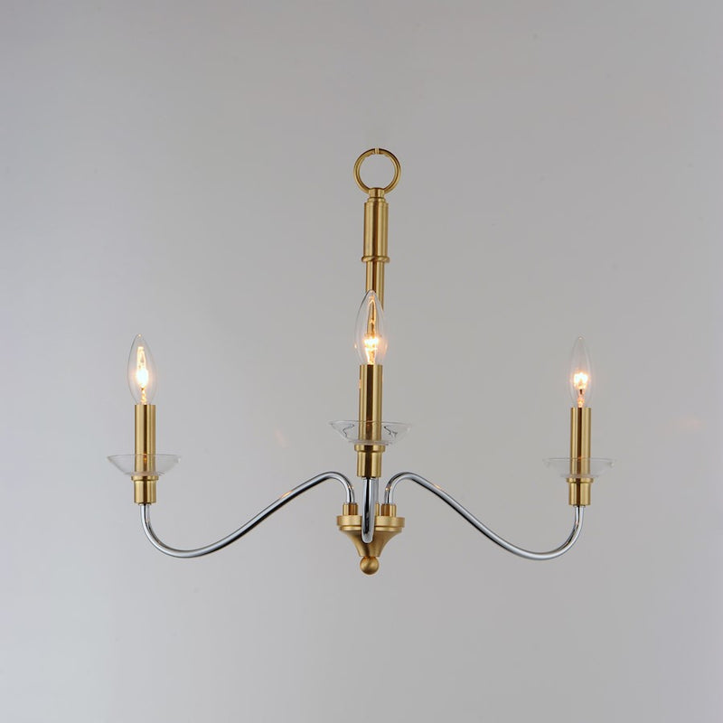 Maxim Lighting Clarion 3-Light Pendant, Polished Chrome/Brass