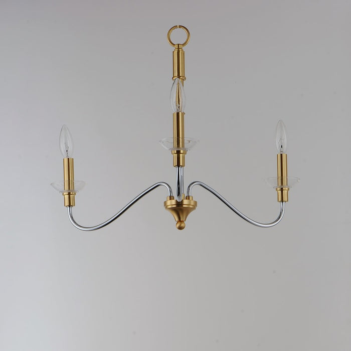 Maxim Lighting Clarion 3-Light Pendant, Polished Chrome/Brass