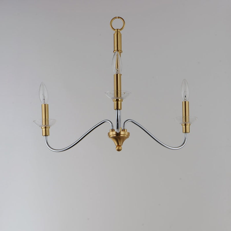 Maxim Lighting Clarion 3-Light Pendant, Polished Chrome/Brass