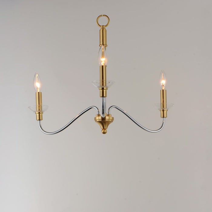 Maxim Lighting Clarion 3-Light Pendant, Polished Chrome/Brass