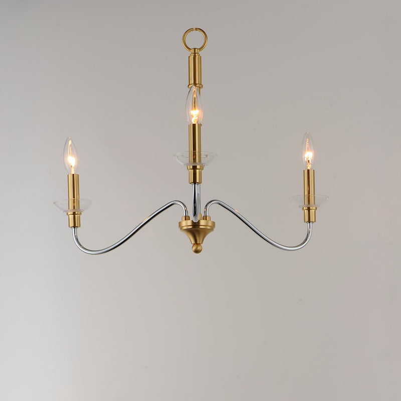 Maxim Lighting Clarion 3-Light Pendant, Polished Chrome/Brass