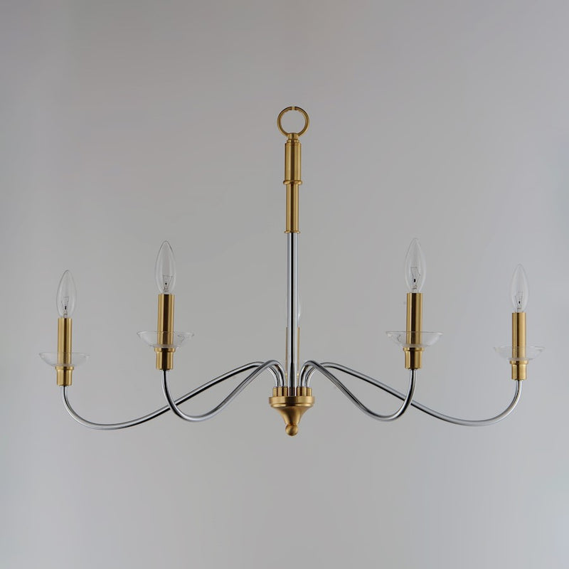 Maxim Lighting Clarion Chandelier, Polished Chrome/Brass