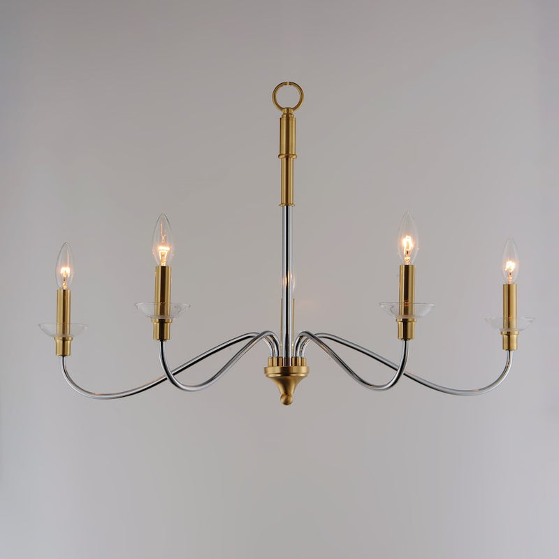 Maxim Lighting Clarion Chandelier, Polished Chrome/Brass