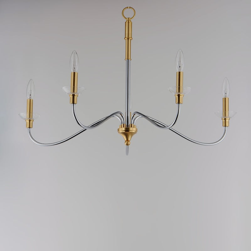 Maxim Lighting Clarion Chandelier, Polished Chrome/Brass