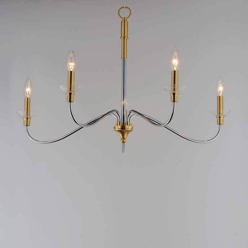 Maxim Lighting Clarion Chandelier, Polished Chrome/Brass