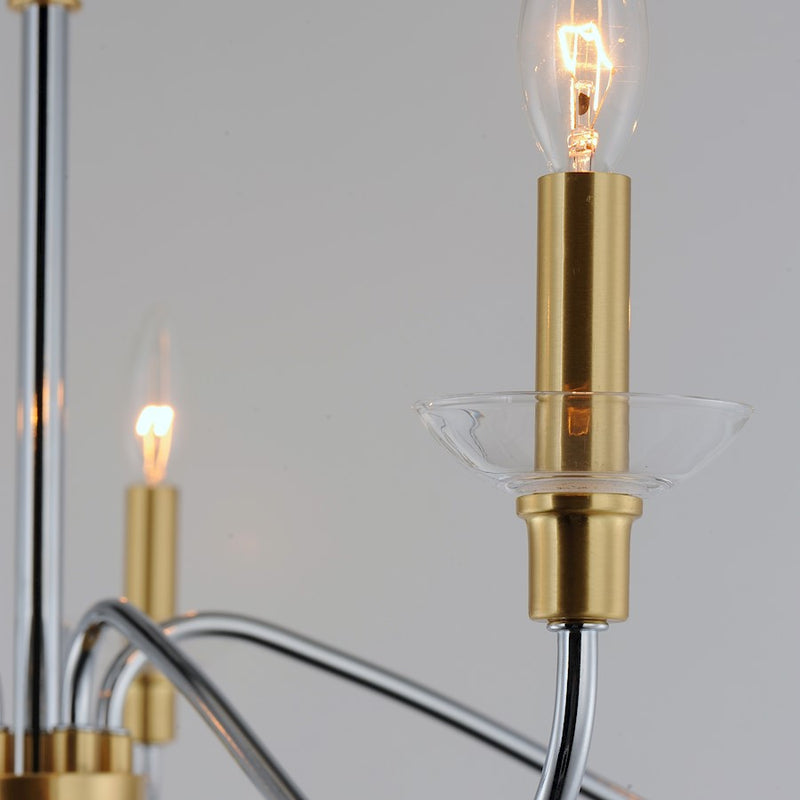Maxim Lighting Clarion Chandelier, Polished Chrome/Brass