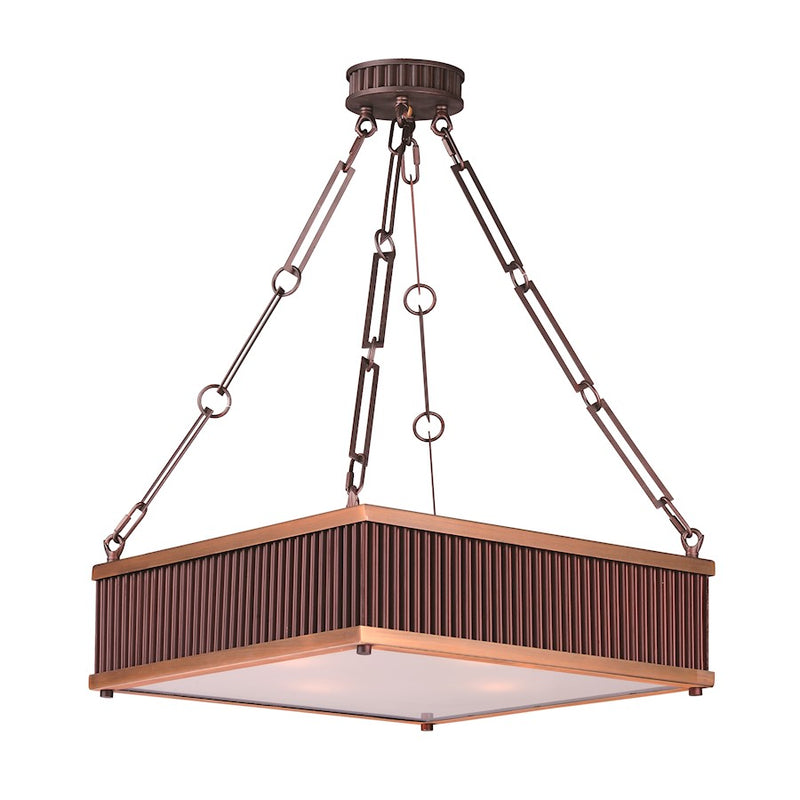 Maxim Ruffle 4-Light Pendant in Oil Rubbed Bronze & Burnished Brass