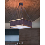 Maxim Ruffle 4-Light Pendant in Oil Rubbed Bronze & Burnished Brass