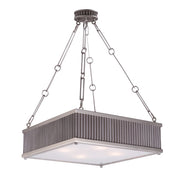 Maxim Ruffle 4-Light Pendant in Weathered Zinc and Satin Nickel