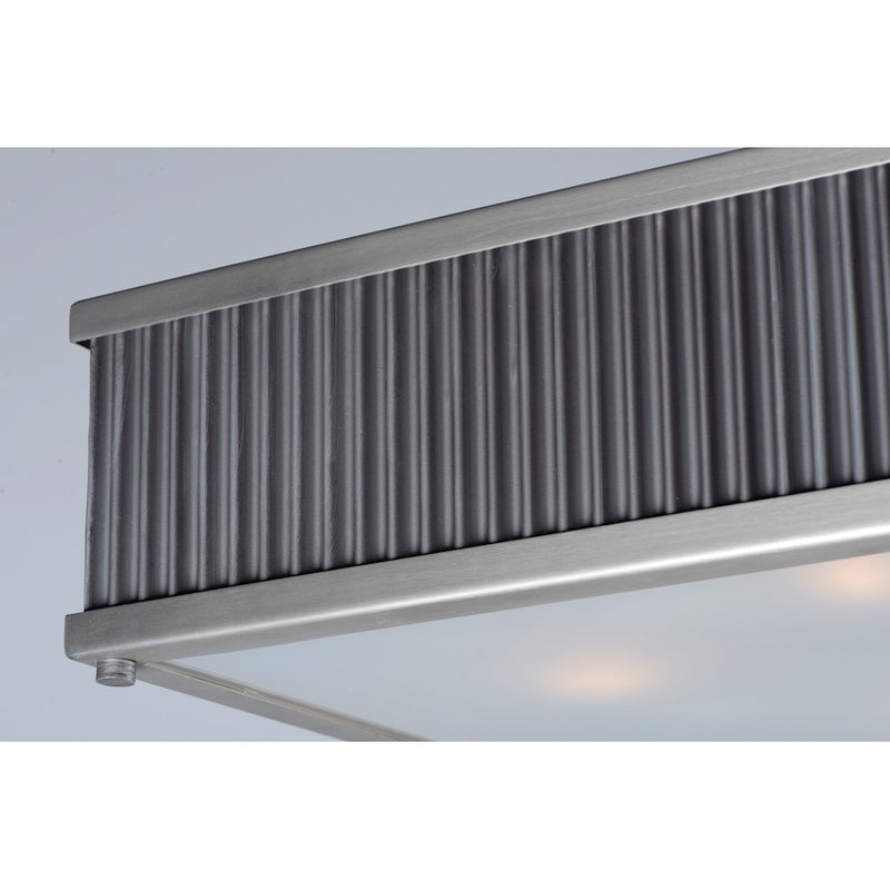 Maxim Ruffle 4-Light Pendant in Weathered Zinc and Satin Nickel