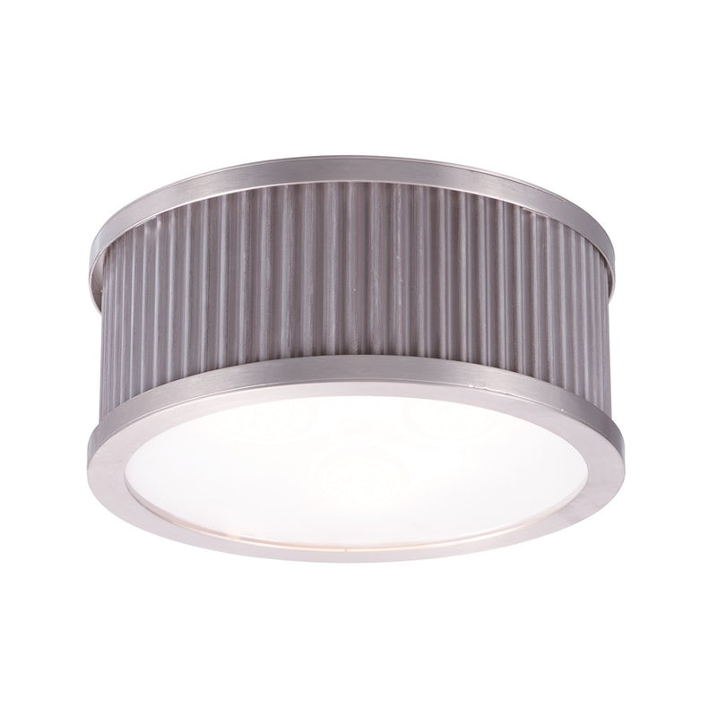 Maxim Ruffle 4-Light Flush Mount in Weathered Zinc and Satin Nickel