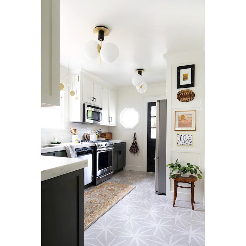 Maxim Lighting Vesper-Semi-Flush Mount, Satin Brass/Black
