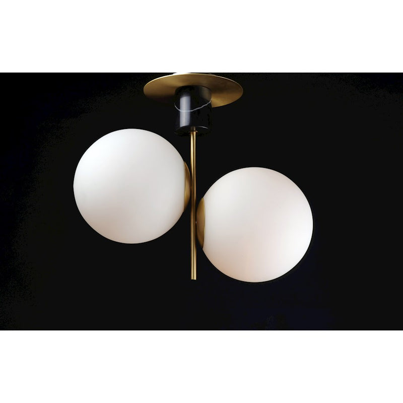 Maxim Lighting Vesper-Semi-Flush Mount, Satin Brass/Black