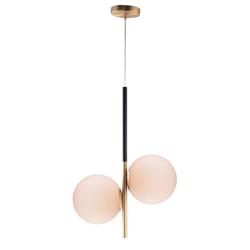 Maxim Lighting Vesper-Single 2 LT Pendant, Satin Brass/Black