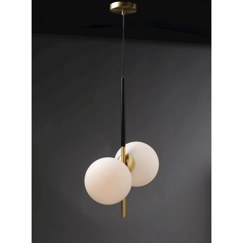 Maxim Lighting Vesper-Single 2 LT Pendant, Satin Brass/Black
