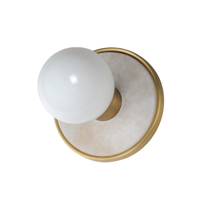 Maxim Lighting Hollywood Stone 1Lt Sconce/LED, Alabaster/Brass - 26091WANAB-BUL