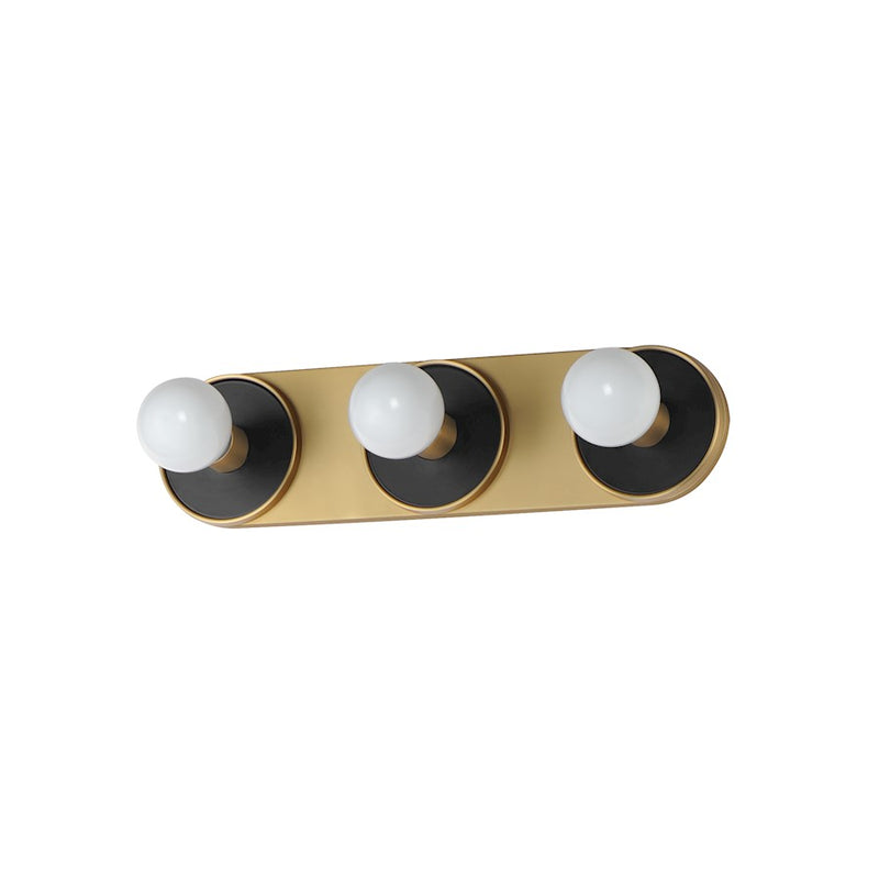 Maxim Lighting Hollywood 3 Light Wall Sconce, Black/Aged Brass