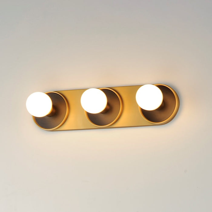 Maxim Lighting Hollywood 3 Light Wall Sconce, Black/Aged Brass