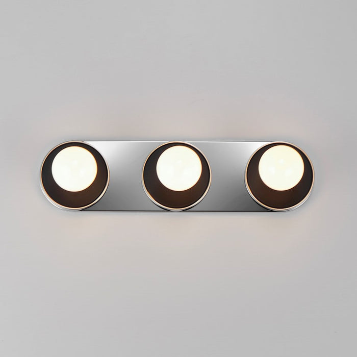 Maxim Lighting Hollywood 3 Light Wall Sconce, Black/Chrome/White