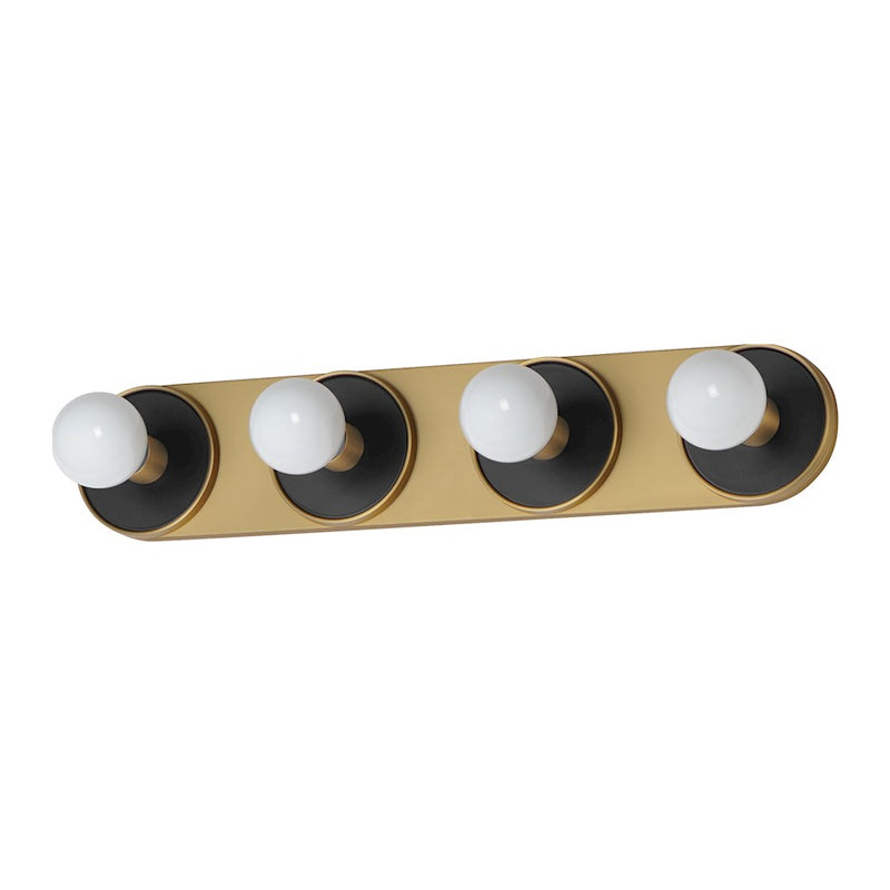 Maxim Lighting Hollywood 4 Light Wall Sconce, Black/Aged Brass