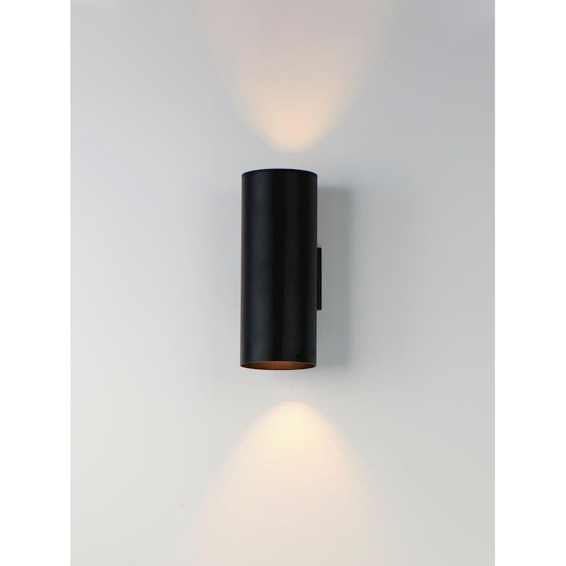 Maxim Lighting Outpost 60W 2-Light 15"H Outdoor Wall Sconce, Black