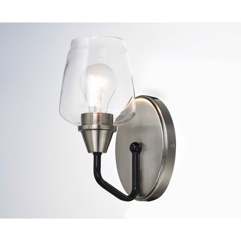 Maxim Lighting Goblet-Wall Sconce, Black/Satin Nickel