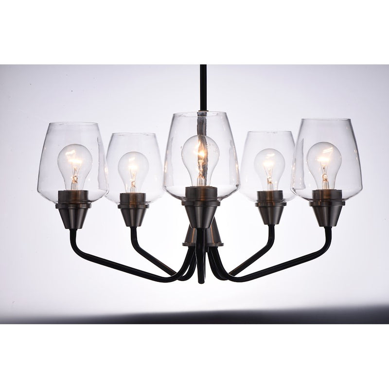 Maxim Lighting Goblet-Chandelier, Black/Satin Nickel