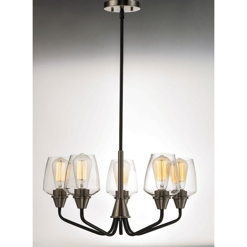 Maxim Lighting Goblet-Chandelier, Black/Satin Nickel