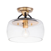 Maxim Lighting Goblet 1 Light Semi-Flush Mount, Bronze/Brass