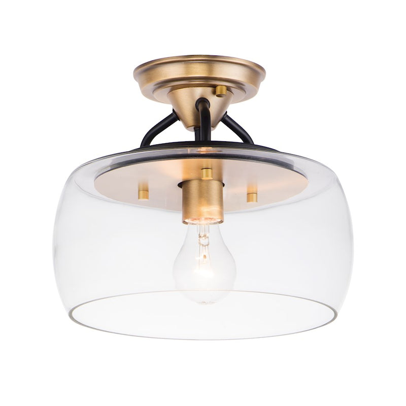 Maxim Lighting Goblet 1 Light Semi-Flush Mount, Bronze/Brass