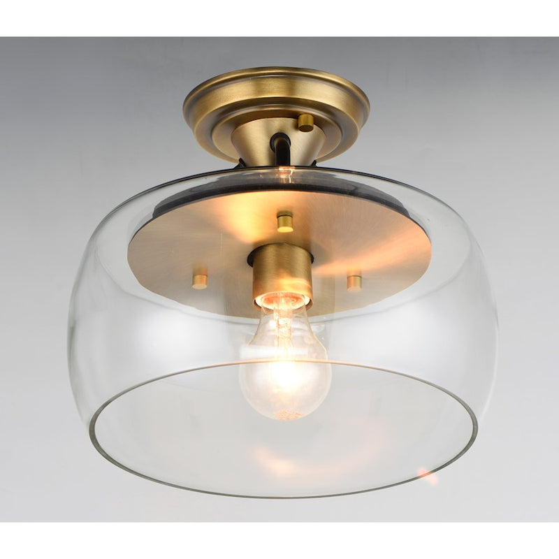 Maxim Lighting Goblet 1 Light Semi-Flush Mount, Bronze/Brass